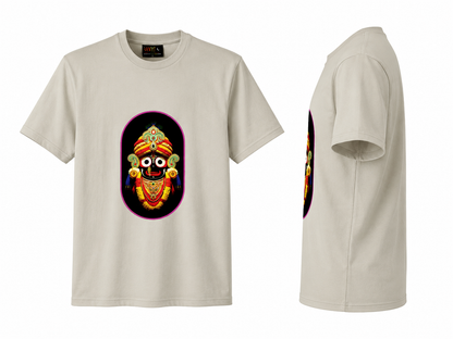Cream Round Tshirt God Print - Cream - Image 3