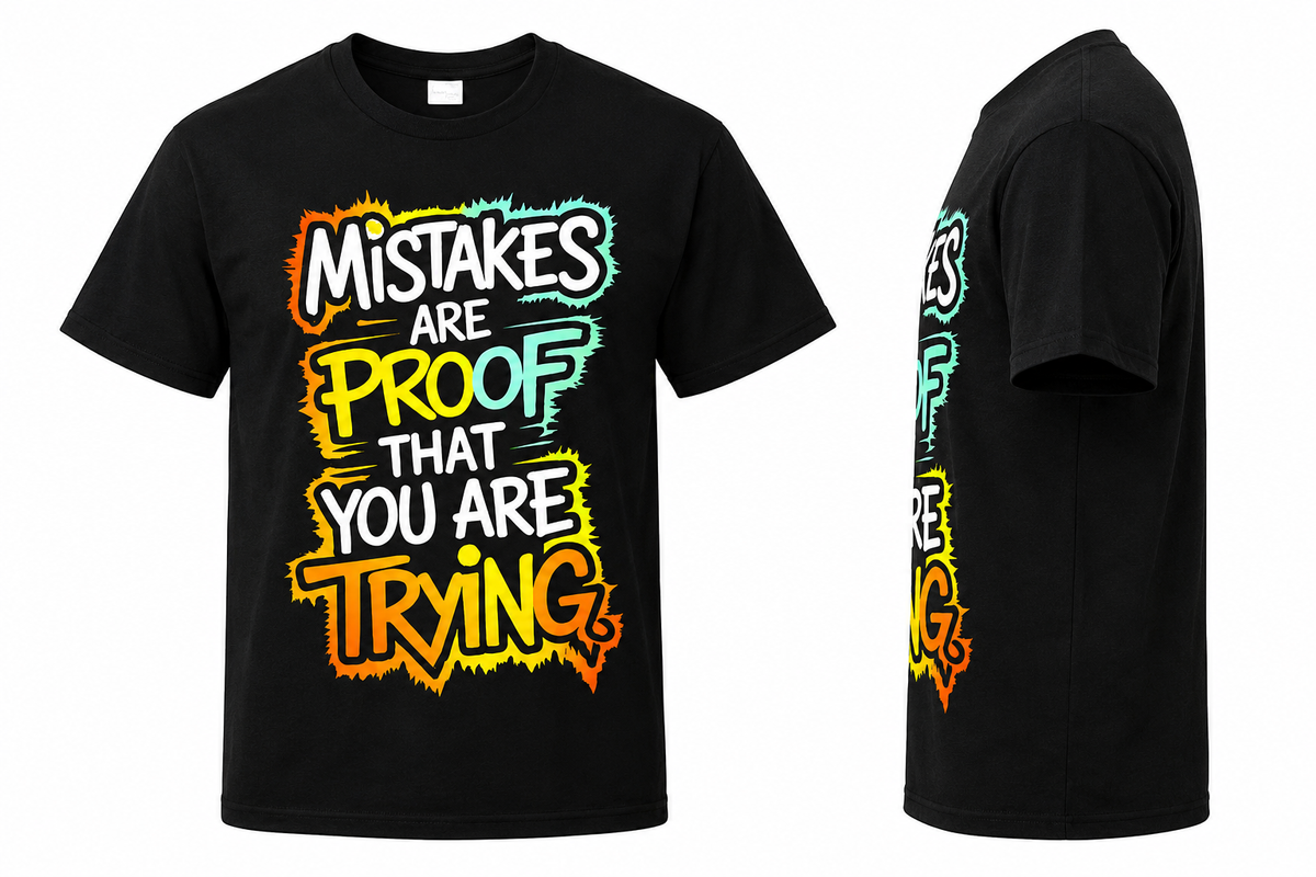 Black Round Tshirt Quote Print - Black - Image 3