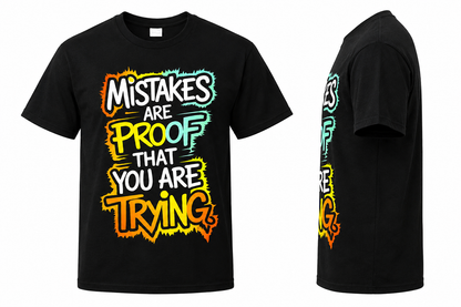 Black Round Tshirt Quote Print - Black - Image 3