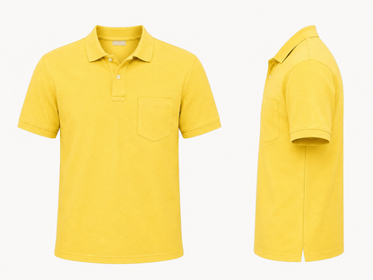 Yellow Tshirt Yellow Collar - Yellow - Image 3