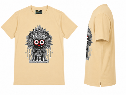 Cream Round Tshirt God Print - Cream - Image 3