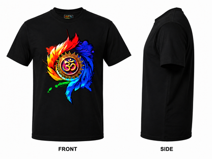 Black Round Tshirt OM Print - Black - Image 3