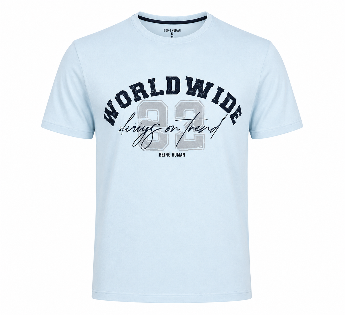 SkyBlue Round Tshirt Quote Print - Sky Blue - Image 1