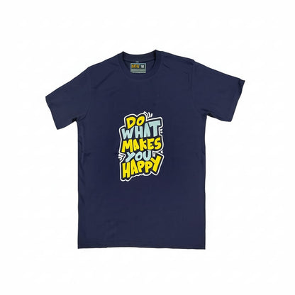 DarkBlue Round Tshirt Quote Print - Dark Blue - Image 1