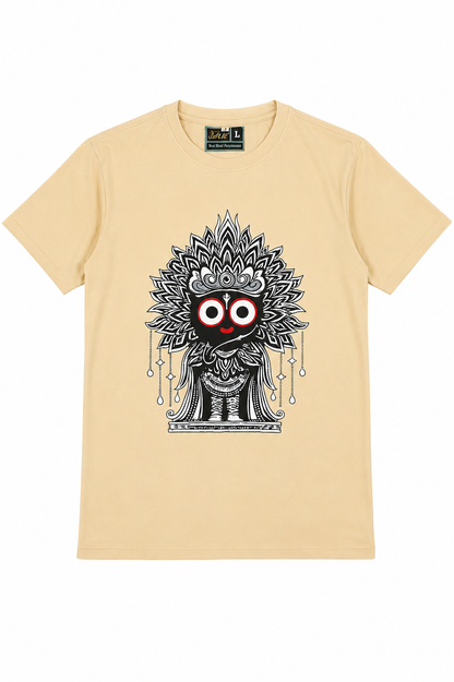 Cream Round Tshirt God Print - Cream - Image 1