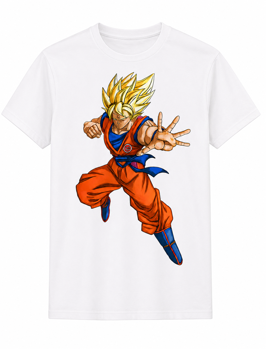 White Round Tshirt Goku Print - White - Image 2