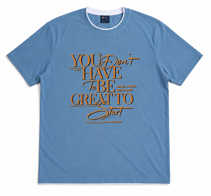 Blue Round Tshirt Quote Print - Blue - Image 1