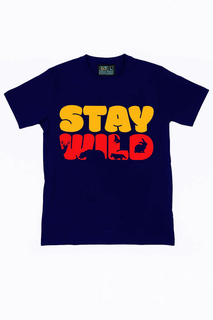 DarkBlue Round Tshirt Quote Print - Dark Blue - Image 1