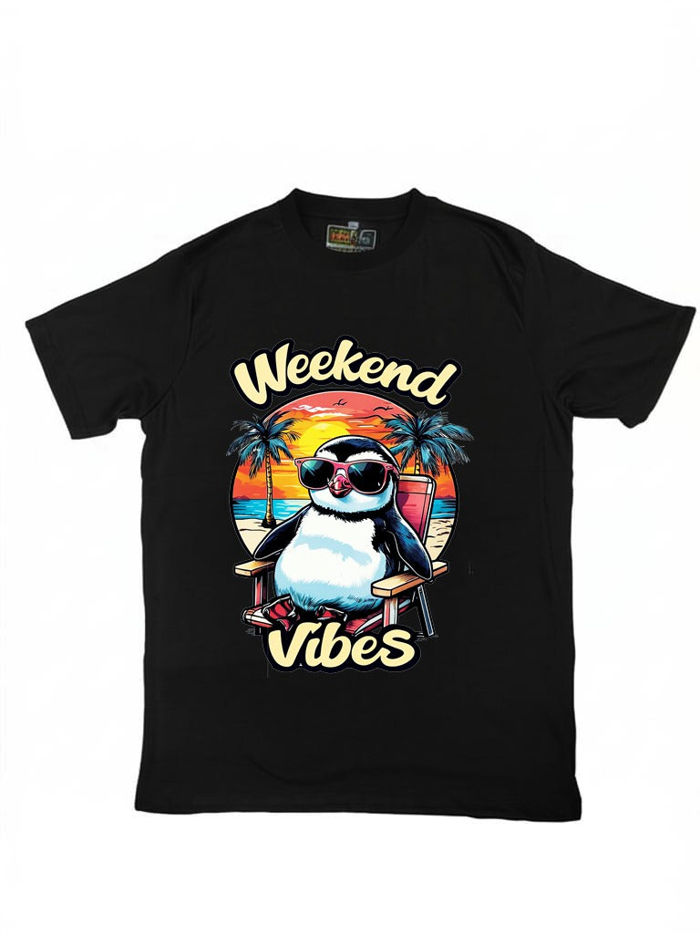 Black Round Tshirt Quote Print - Black - Image 1