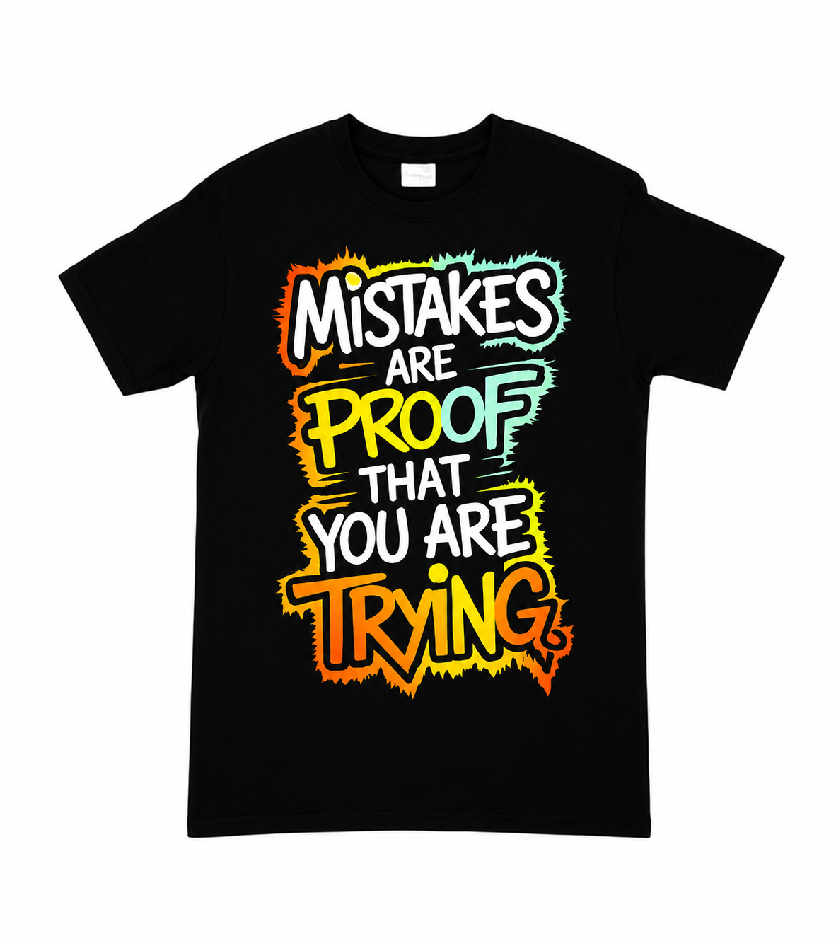Black Round Tshirt Quote Print - Black - Image 1
