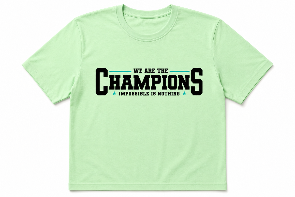 MintGreen Round Tshirt Quote Print - Mint Green - Image 1
