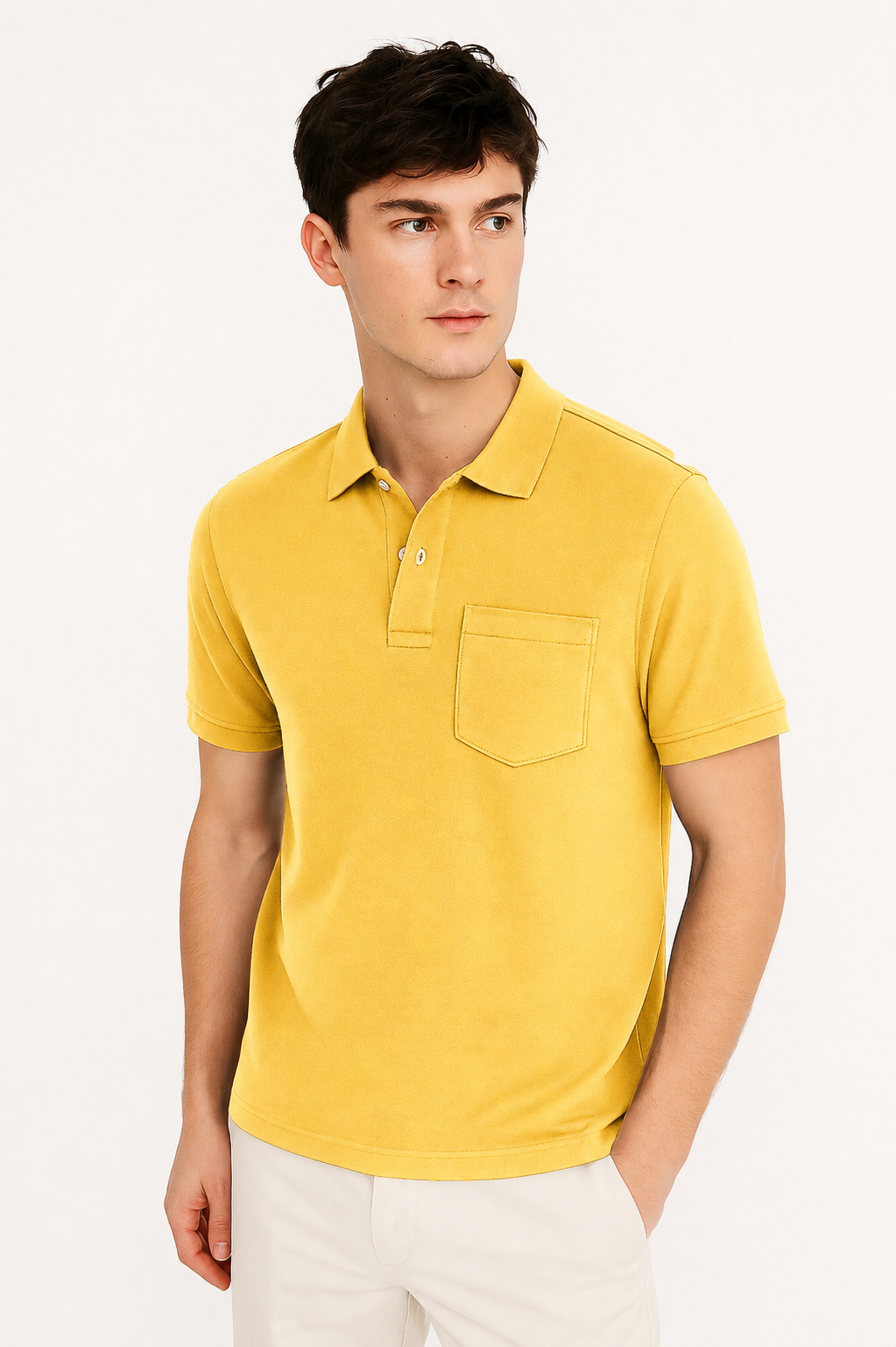 Yellow Tshirt Yellow Collar - Yellow - Image 2