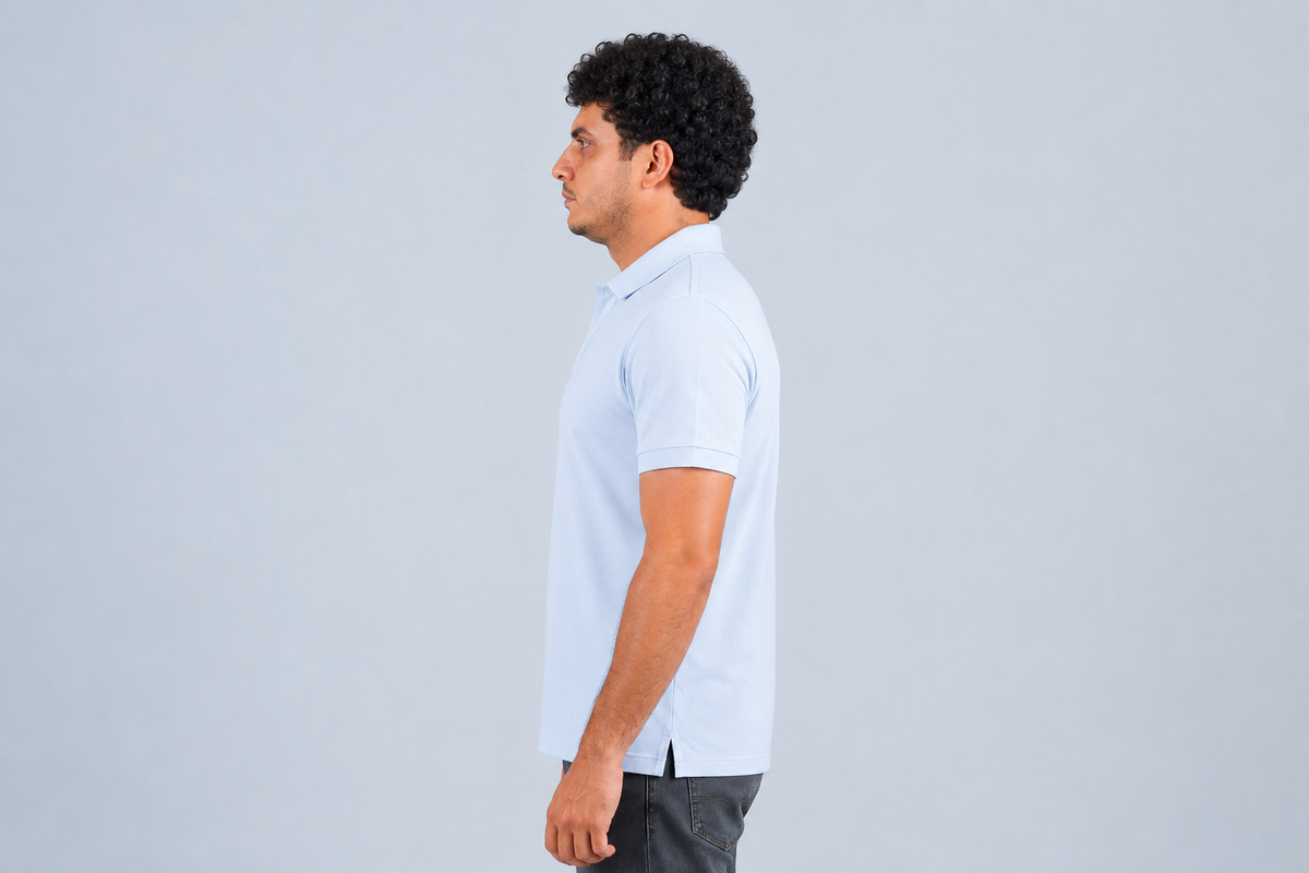 SkyBlue Tshirt LightestBlue Collar - Sky Blue - Image 3