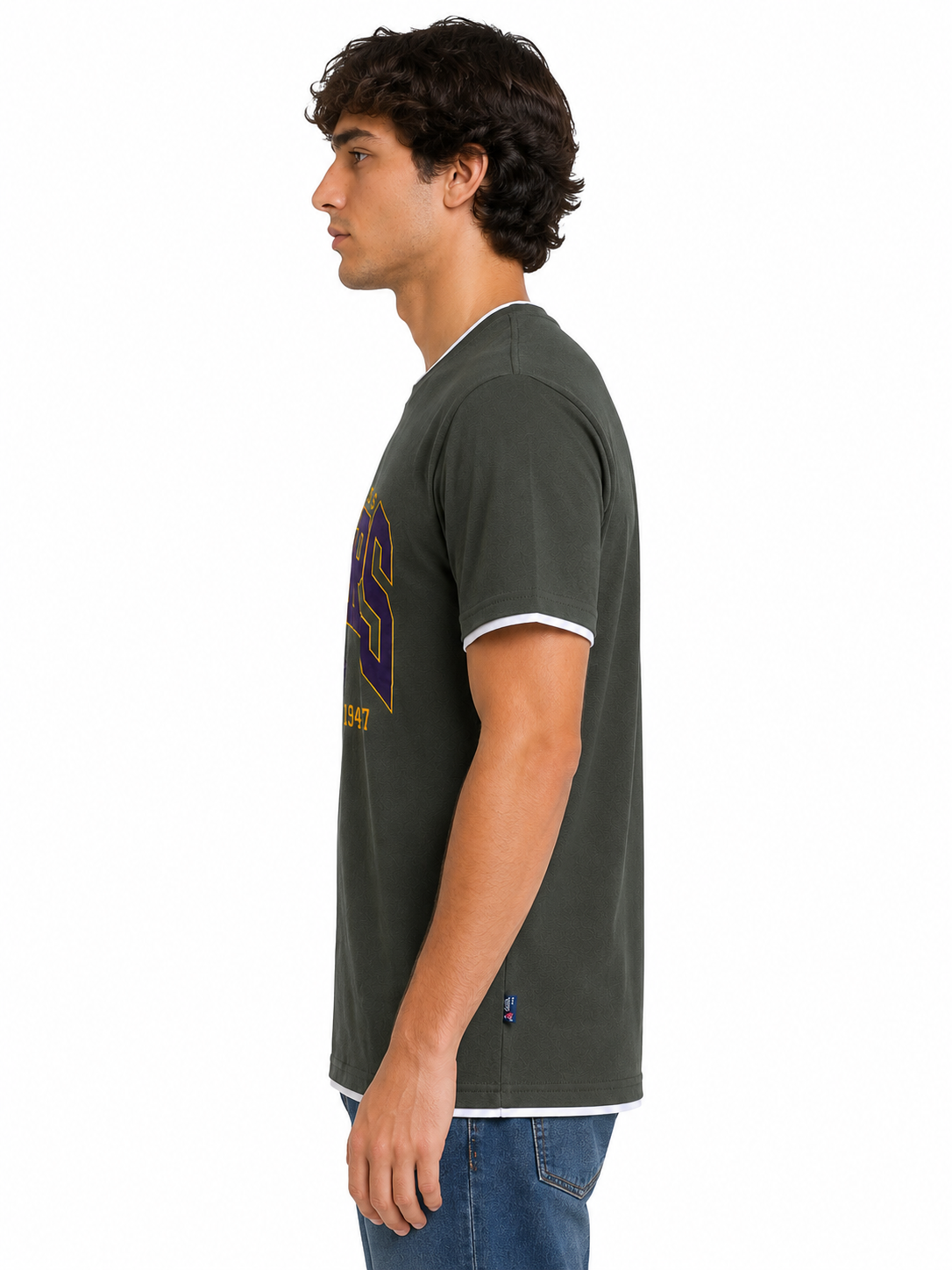 DarkGreen Round Tshirt Lakers Print - Dark Green - Image 4