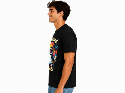 Black Round Tshirt Quote Print - Black - Image 4