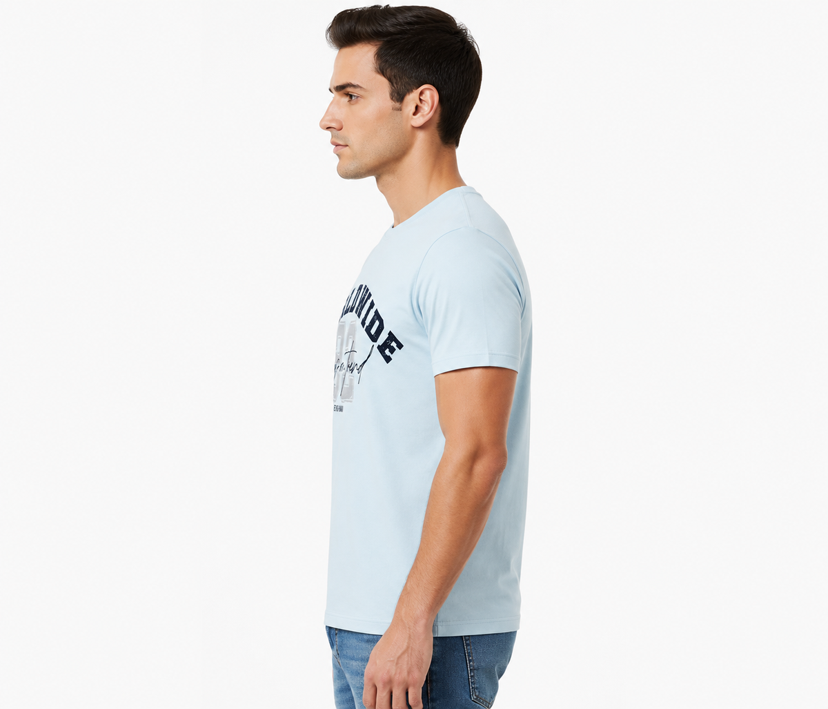 SkyBlue Round Tshirt Quote Print - Sky Blue - Image 4
