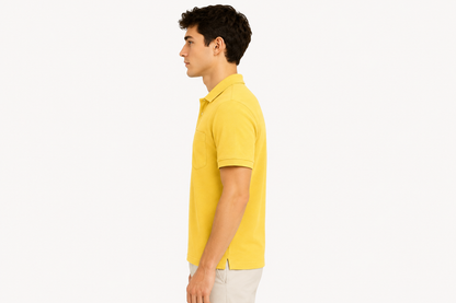 Yellow Tshirt Yellow Collar - Yellow - Image 4