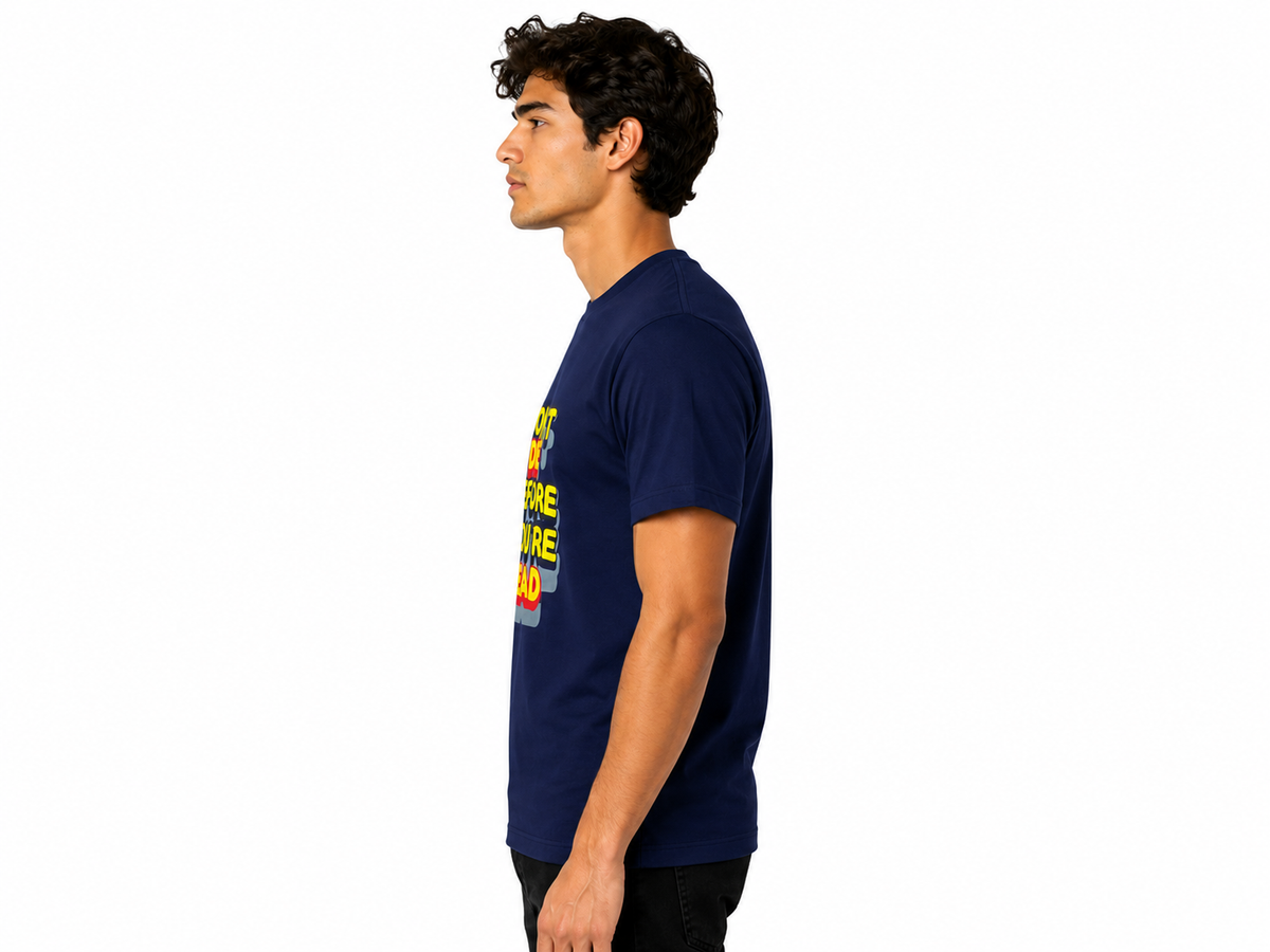 DarkBlue Round Tshirt Quote Print - Dark Blue - Image 4