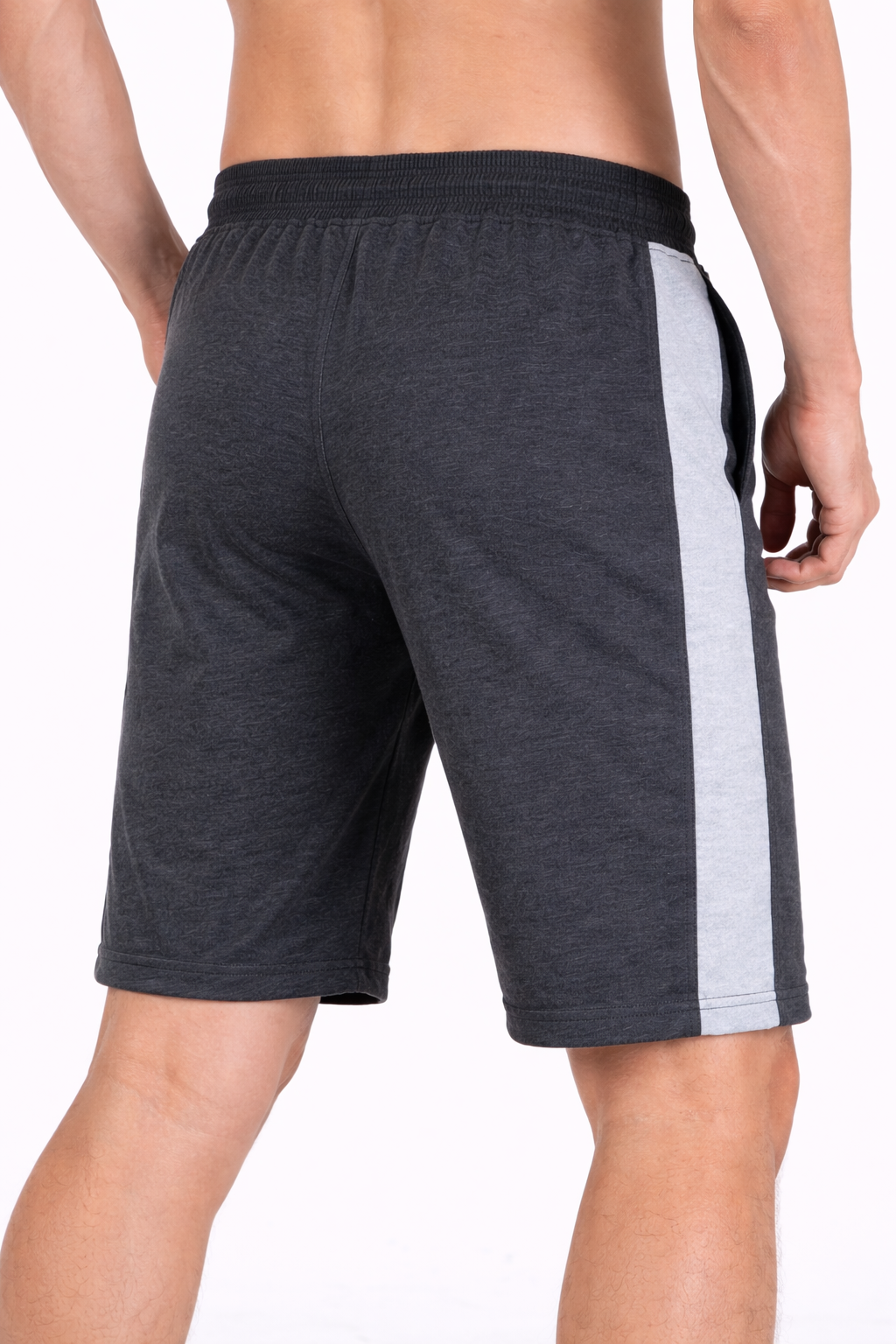 Mens Lower Single Stripe Polycotton 65% Cotton 35% Polyester Loopknit 230GSM - Light Grey - Image 2
