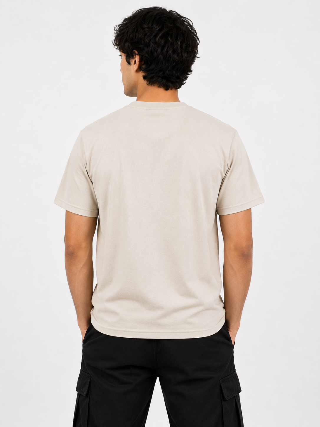 Cream Round Tshirt God Print - Cream - Image 5