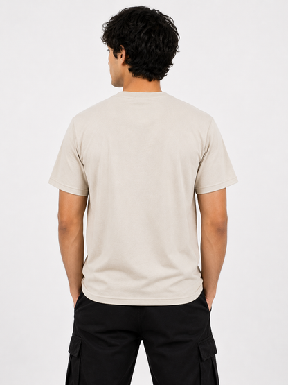 Cream Round Tshirt God Print - Cream - Image 5