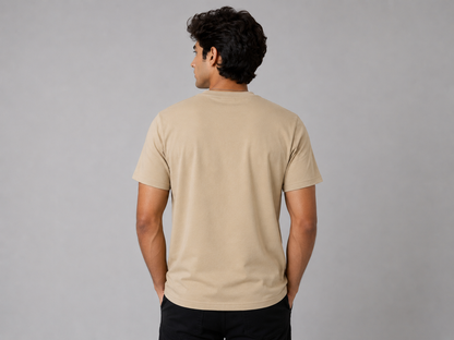 Cream Round Tshirt OM Print - Cream - Image 5