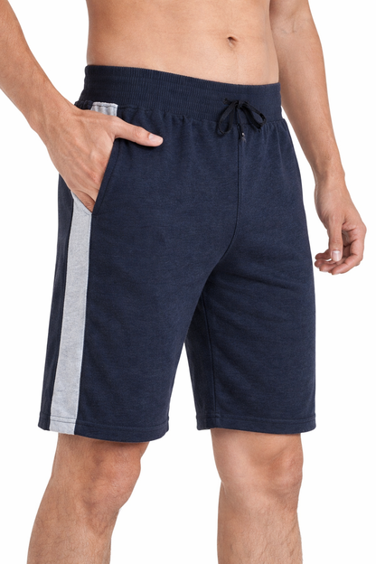 Mens Lower Single Stripe Polycotton 65% Cotton 35% Polyester Loopknit 230GSM - Dark Blue - Image 1