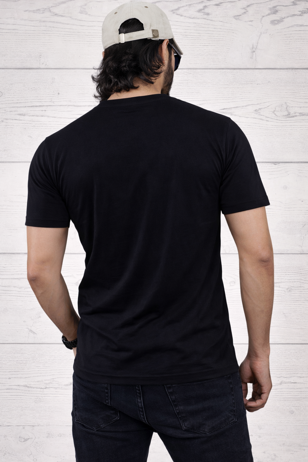 Mens Printed Half Sleeves T-shirts 180GSM Red Label 100% Cotton Bio Wash - Black - Image 1