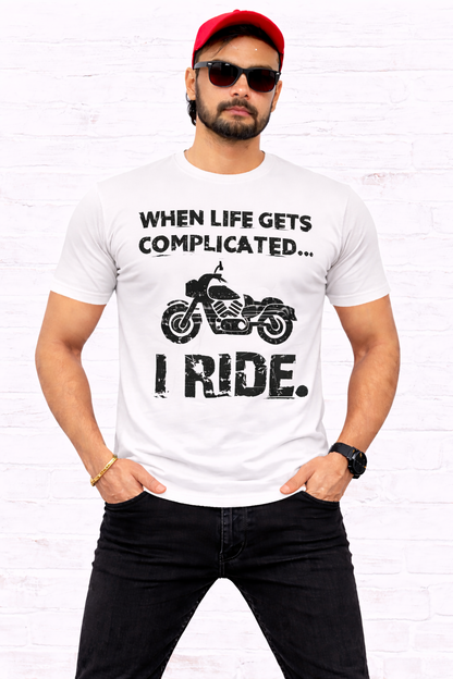 Mens Printed Half Sleeves T-shirts 170GSM Red Label 100% Cotton Bio Wash - White - Image 1