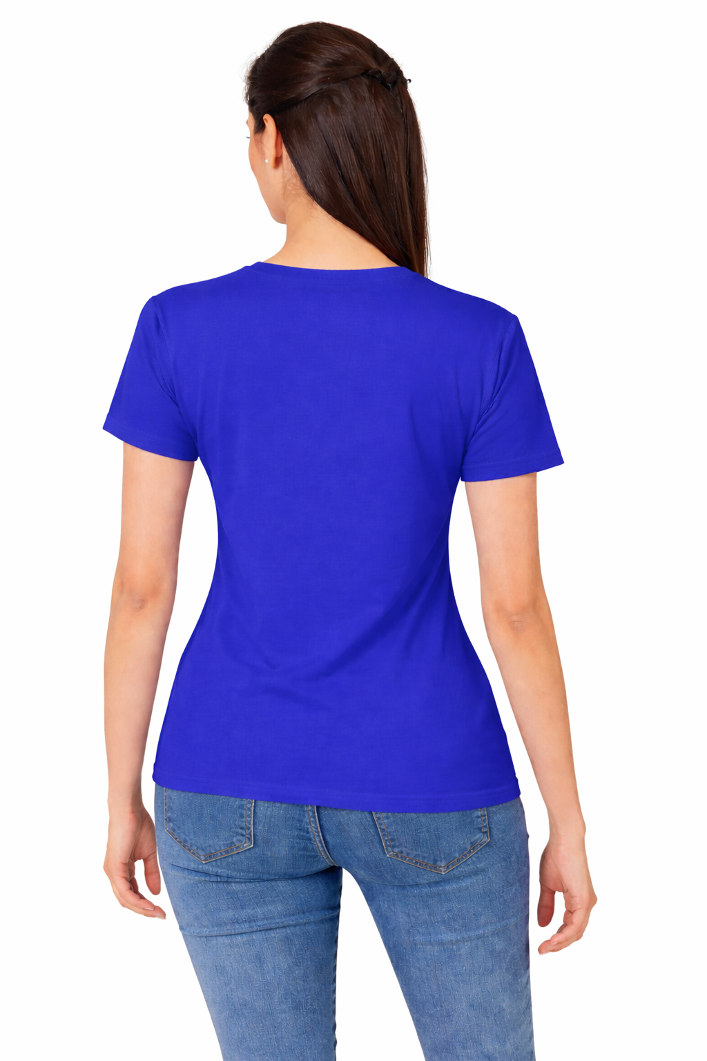 Women Half Sleeves non-Printed T-Shirts 170GSM Red Label 100% Cotton Yarn with Bio Wash Black, Yellow, White, Blue, Orange - Common Image