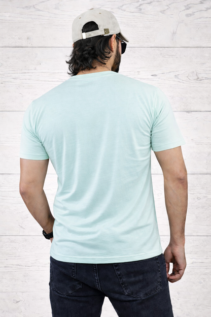 Mens Printed Half Sleeves T-shirts 180GSM Red Label 100% Cotton Bio Wash - Ice Green - Image 1