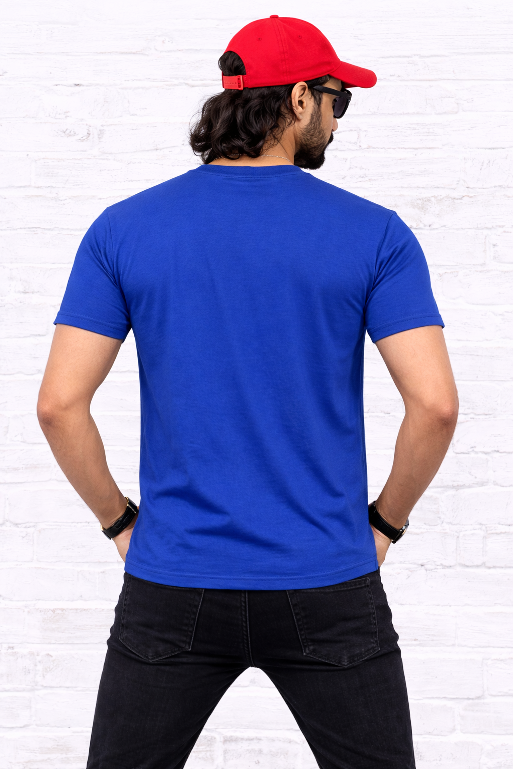 Mens Printed Half Sleeves T-shirts 170GSM Red Label 100% Cotton Bio Wash - Blue - Image 1