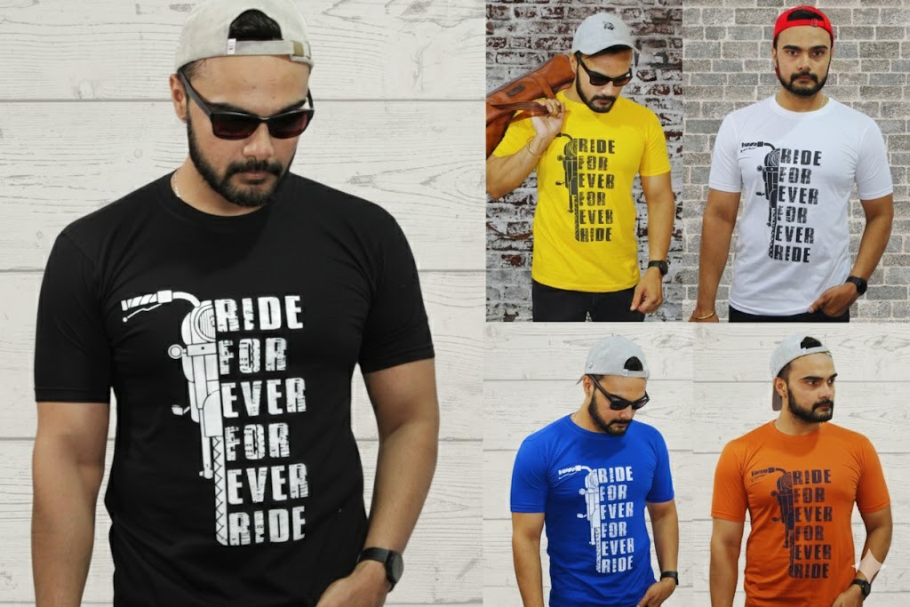 Mens Printed Half Sleeves T-shirts 170GSM Red Label 100% Cotton Bio Wash - Black - Image 2